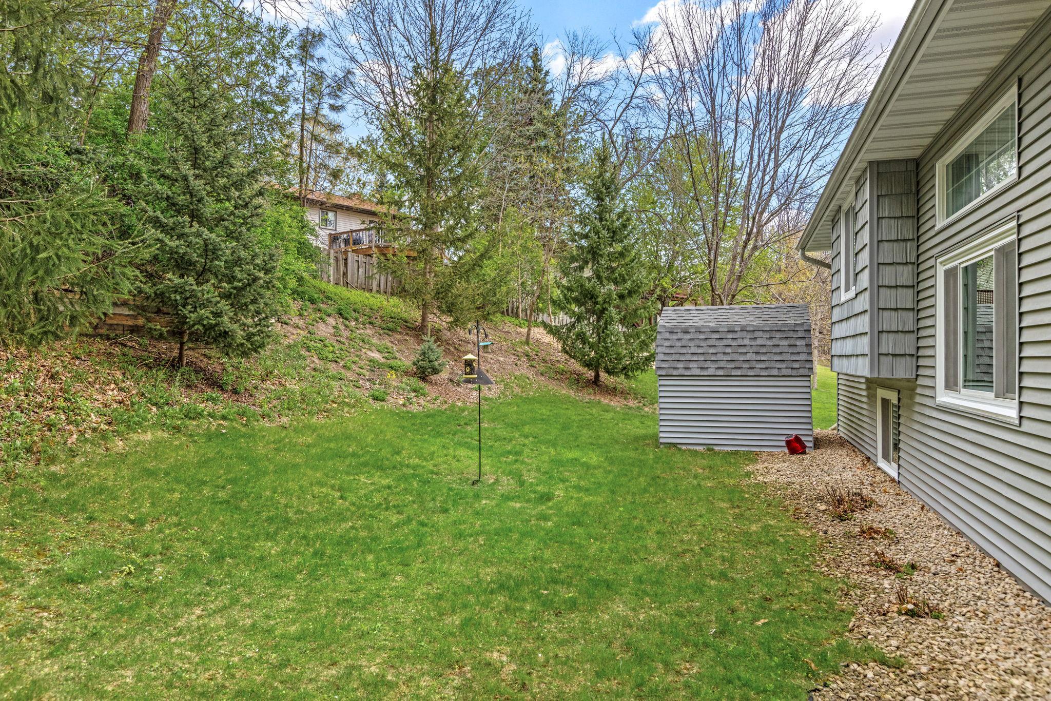 Backyard and Included Storage Shed