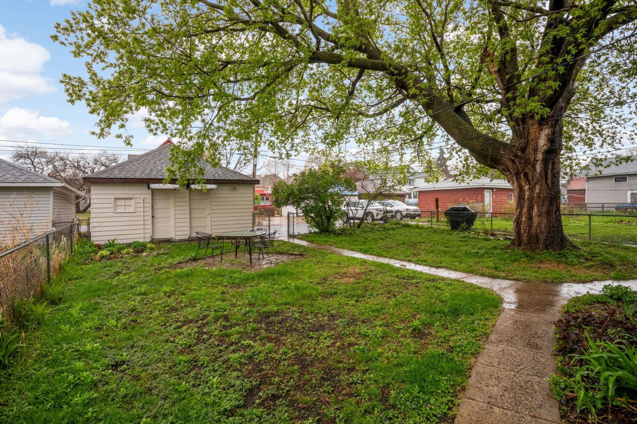 Fully fenced shared back yard