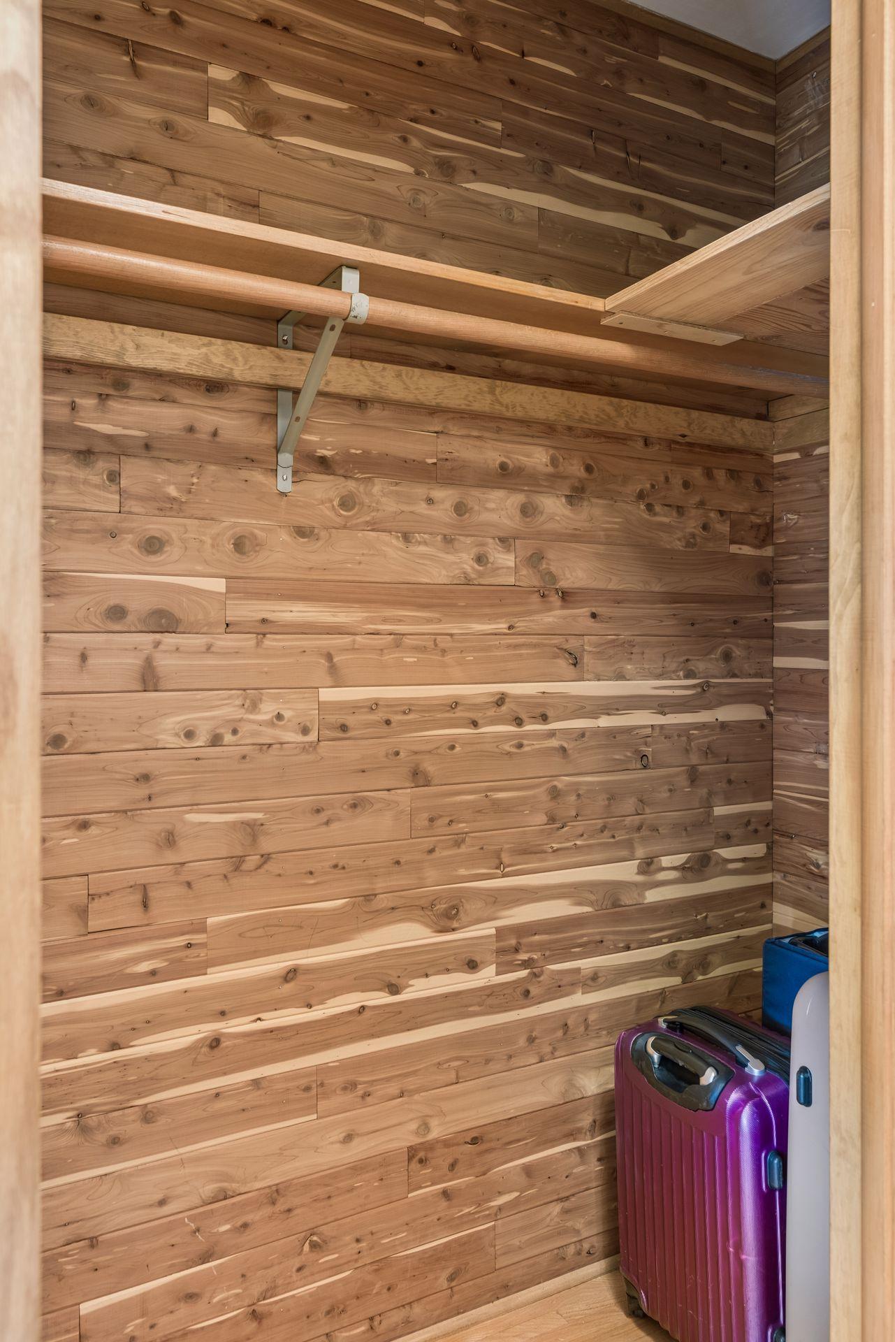 Cedar closet in main floor hallway
