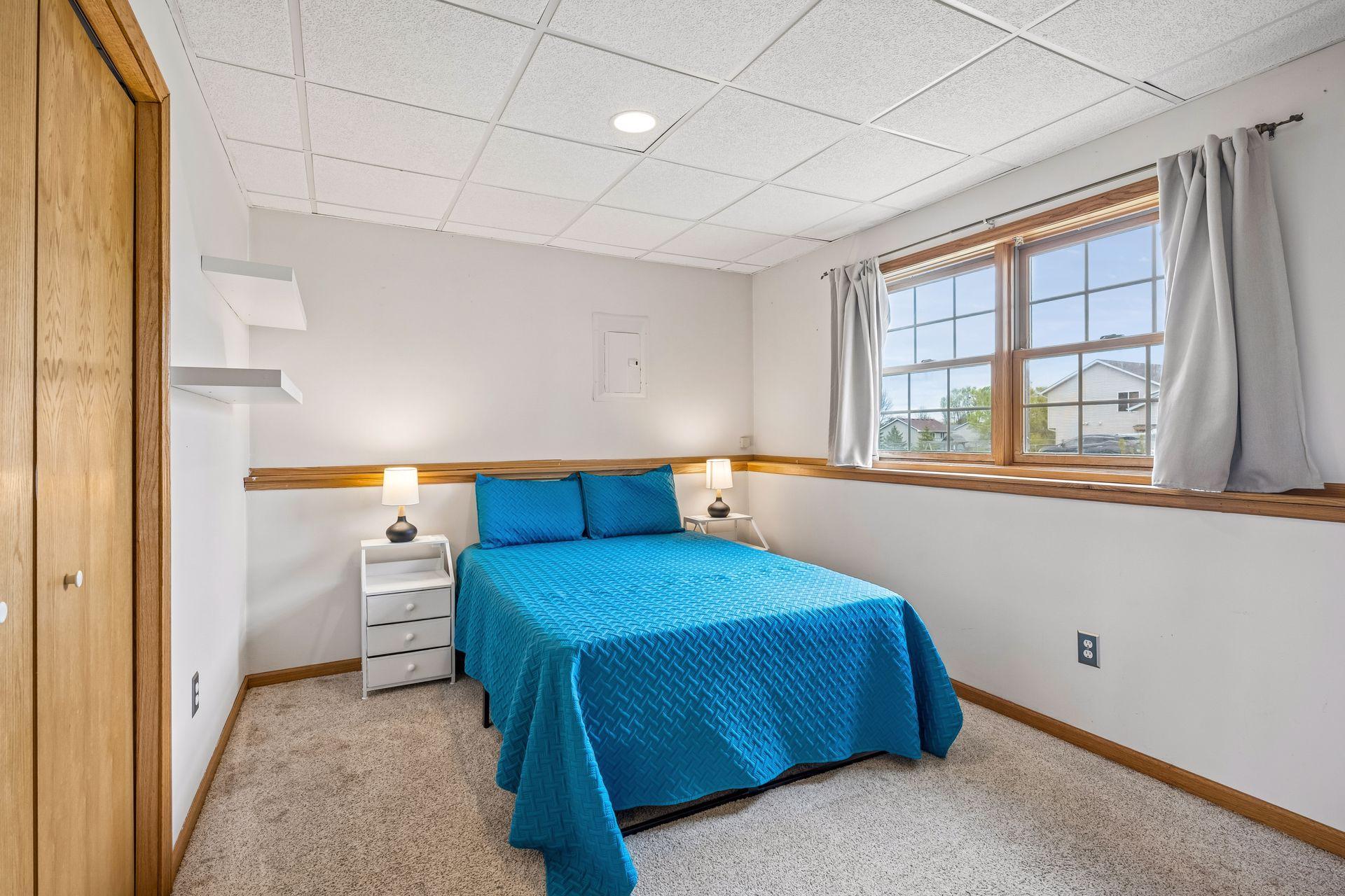 One of the six bedrooms.