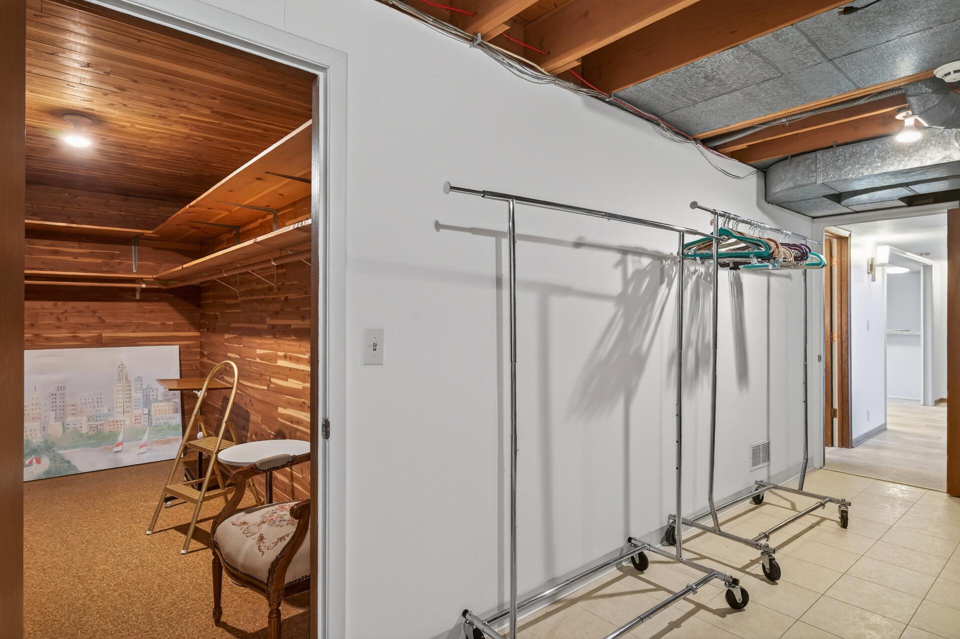 Walk-in cedar closet off the laundry room