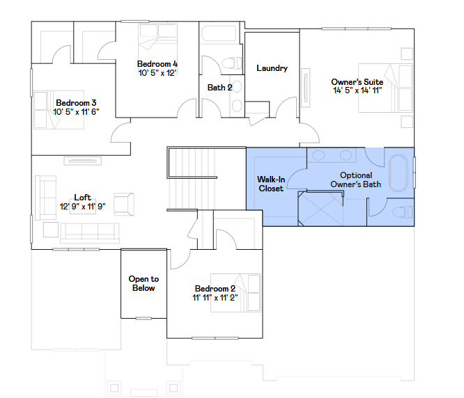 Itasca upper level floorplan.