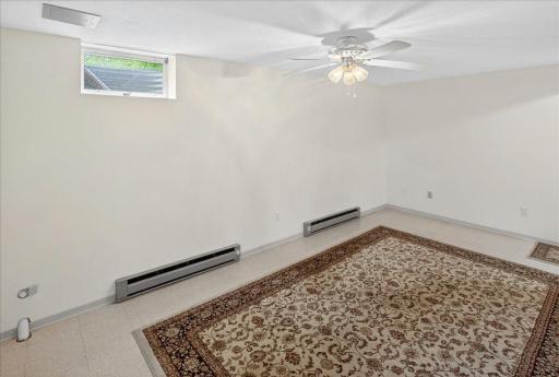 Baseboard heat in the lower level.