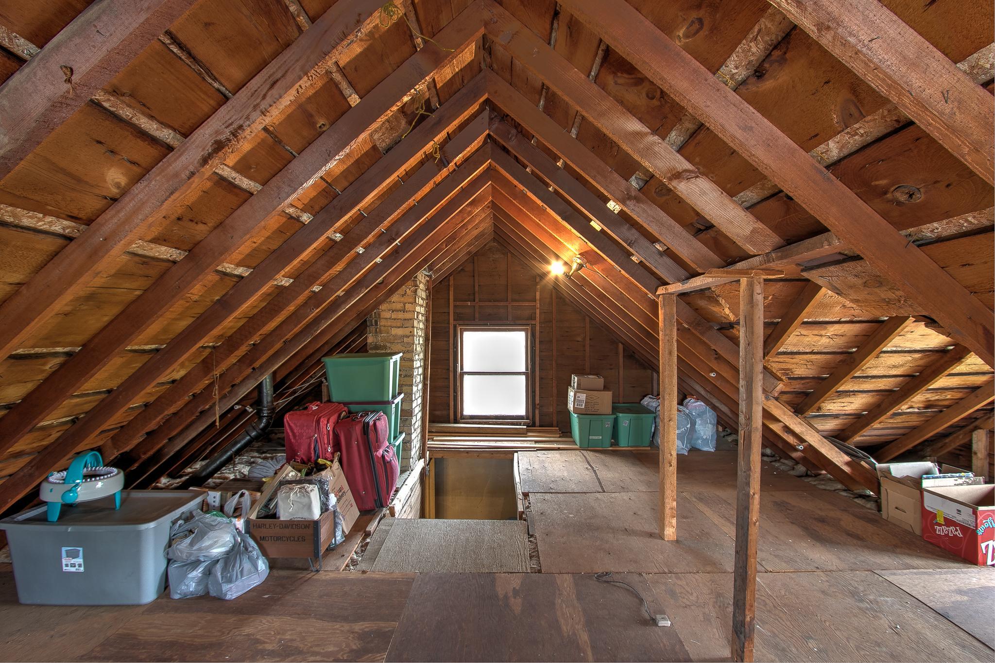 Attic provides lots of space for storage!