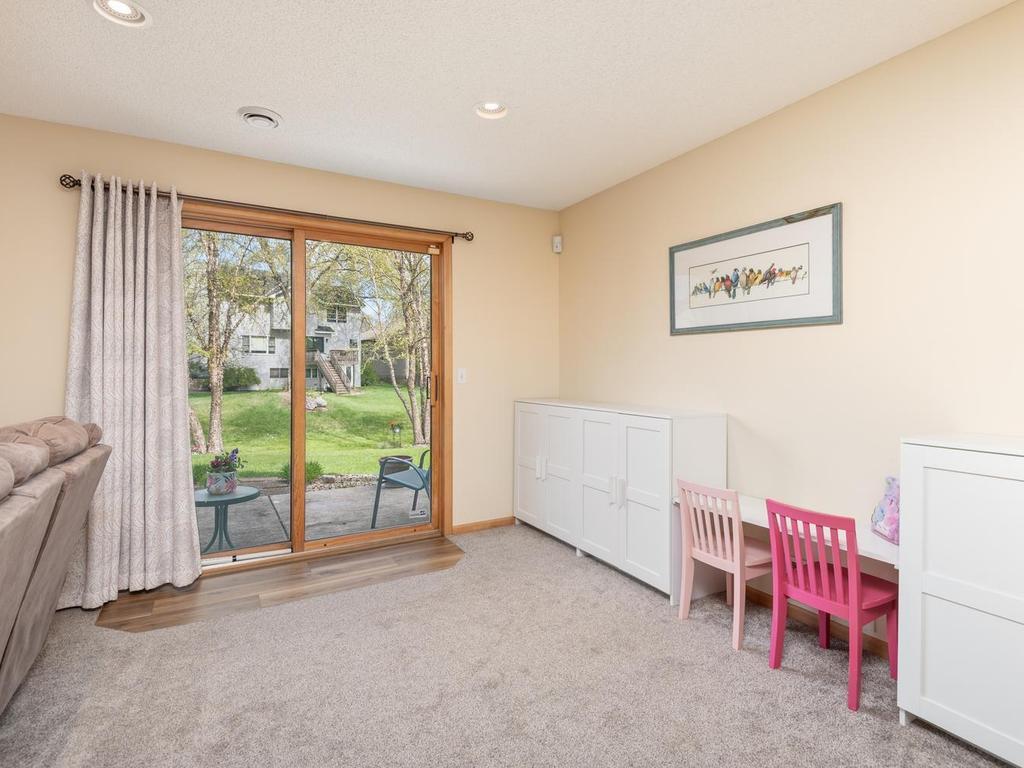 The expansive family room measures 20’7” x 18’3” and offers a cozy gas fireplace and sliding glass door with convenient walkout access to your patio and backyard.
