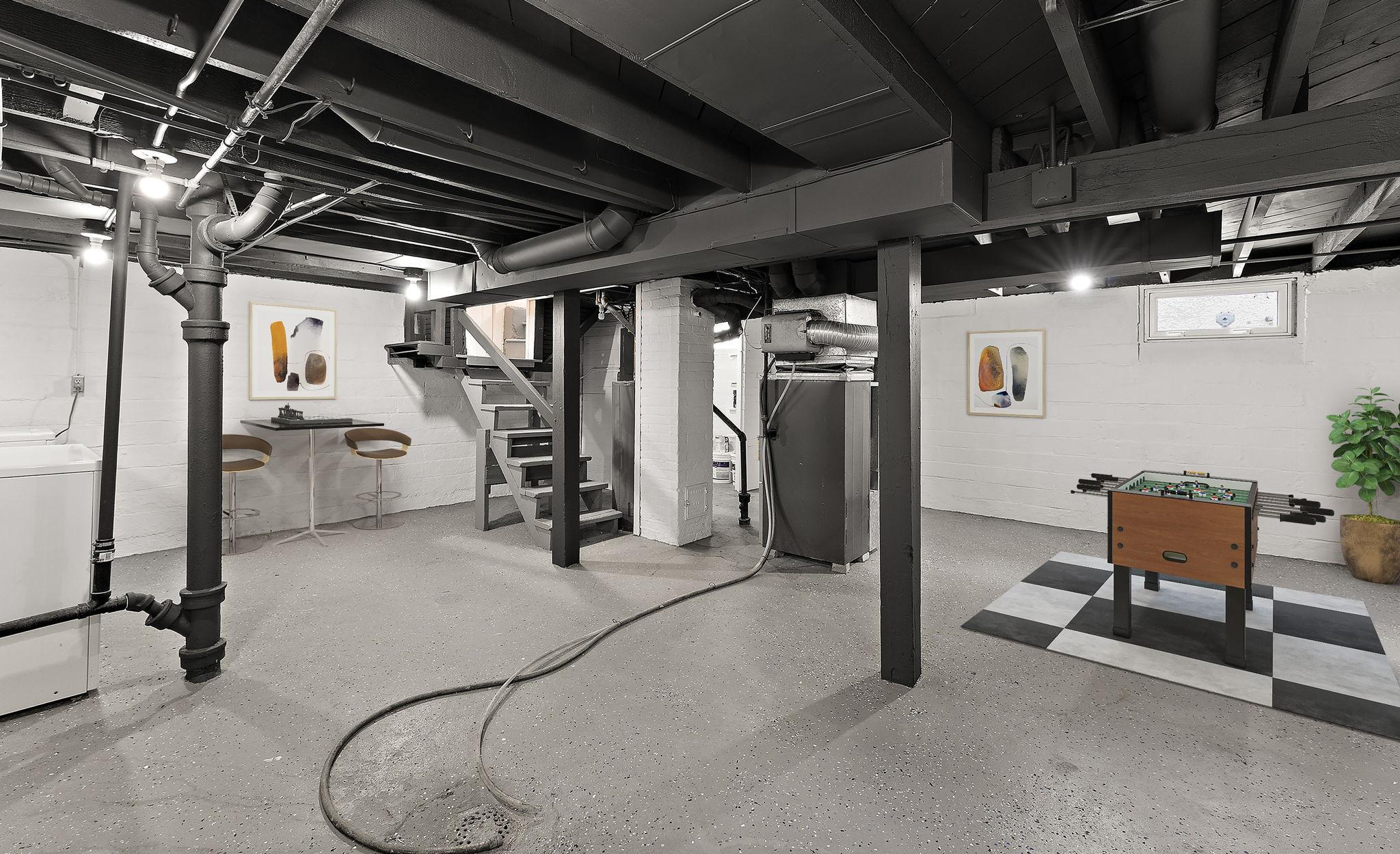 Clean and spacious basement perfect for a game room, workout room, or could be made to a 3rd bedroom and family room!