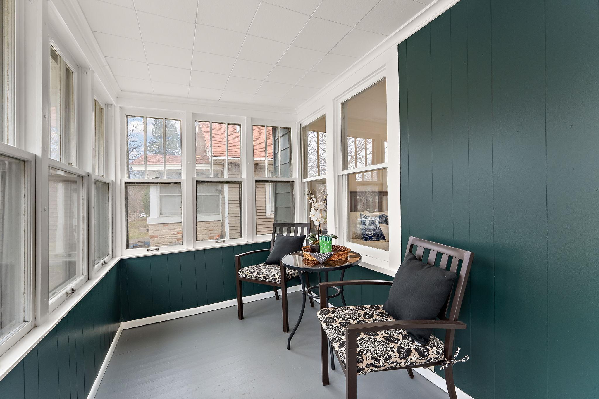 Enjoy your morning coffee and evening sunsets in the peaceful and spacious front porch