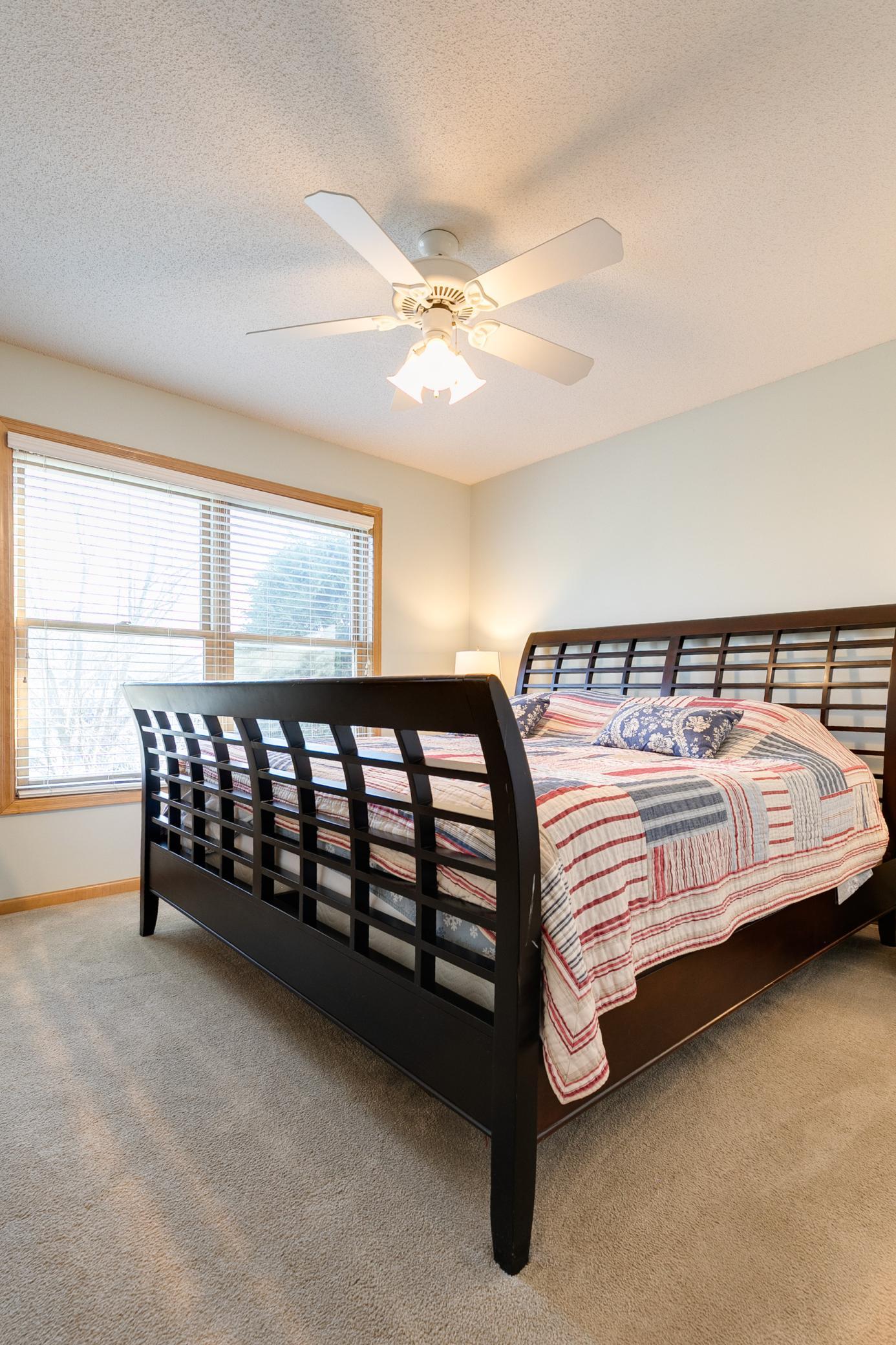 All bedrooms on the upper level have ceiling fans.