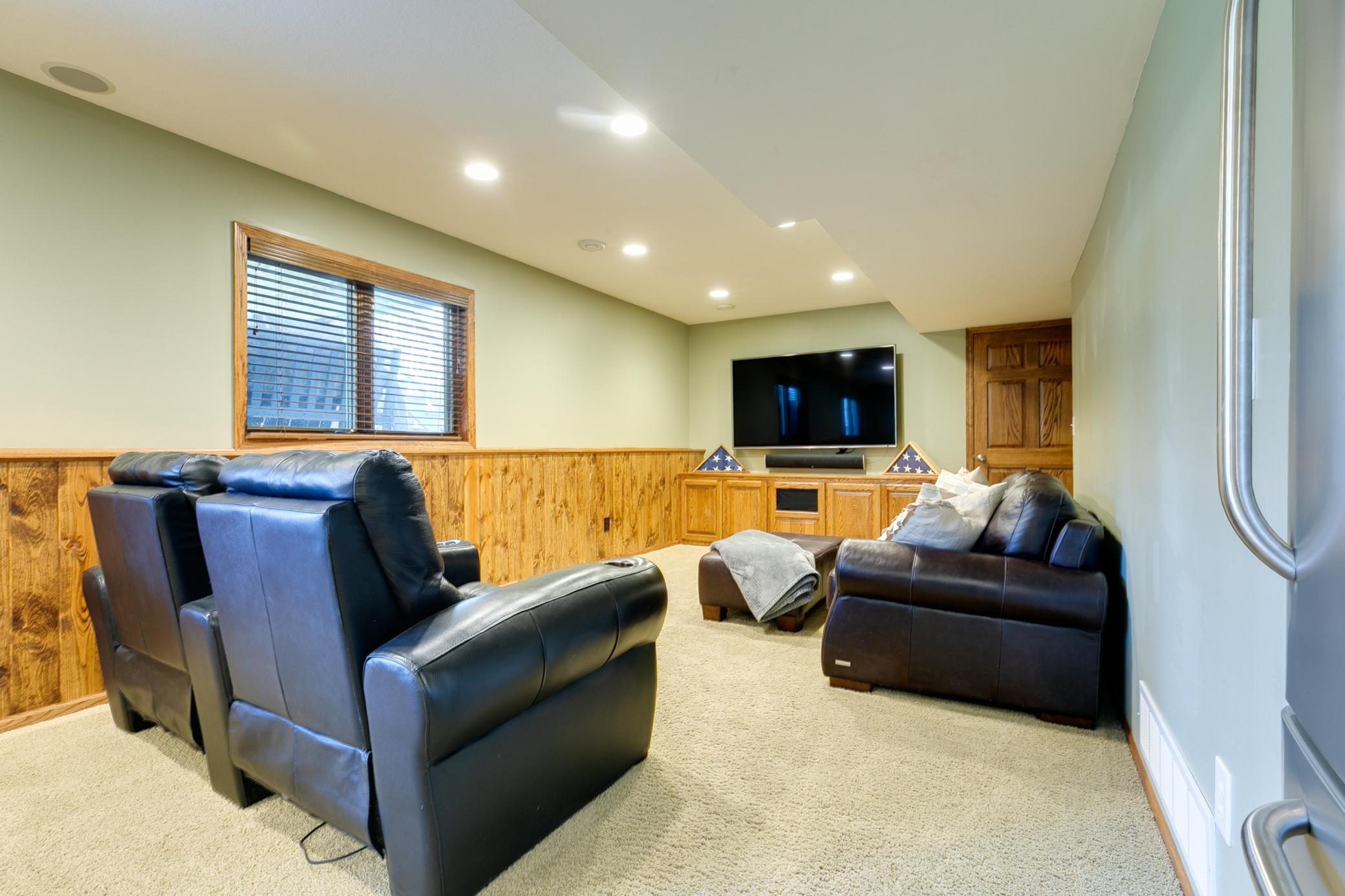 The mounted TV with remote and sound bar will stay with the home.