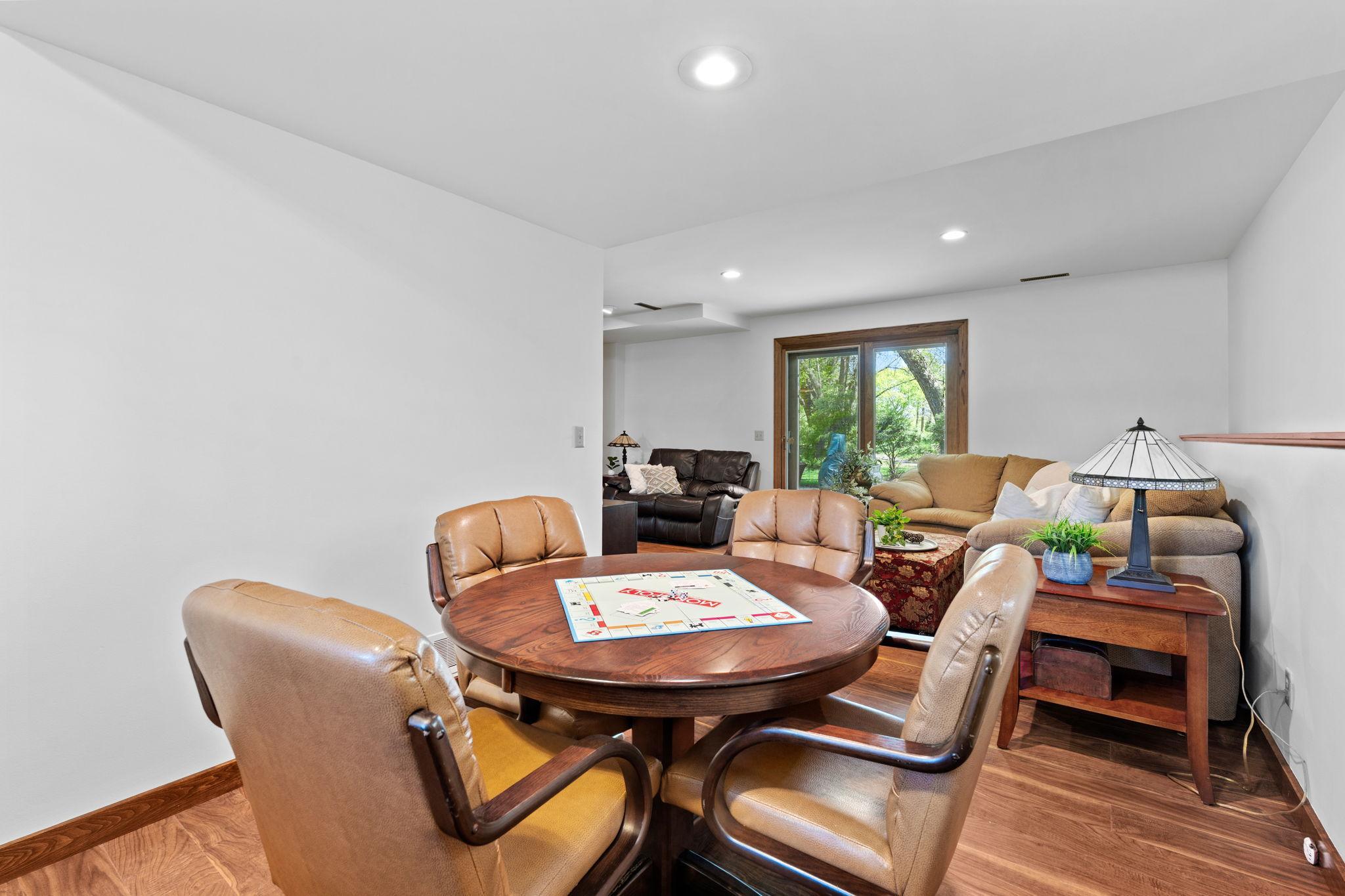 View of the lower level family & game area.