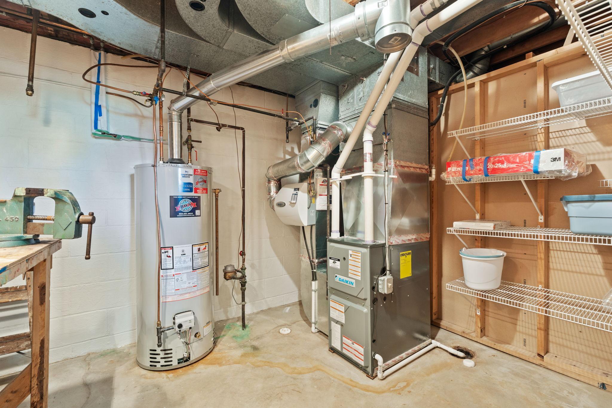 Mechanical room! Updated furnace '16, water heater '23, A/C '12
