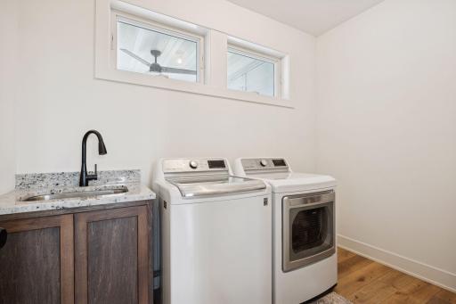 Main level laundry, all facilities on the main level