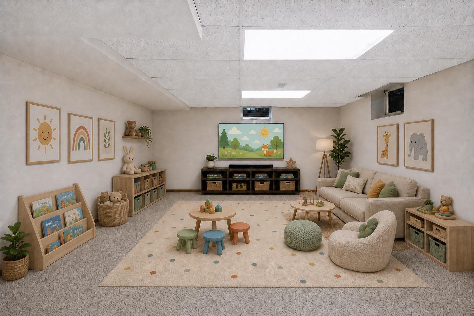 Family Room Virtually Staged