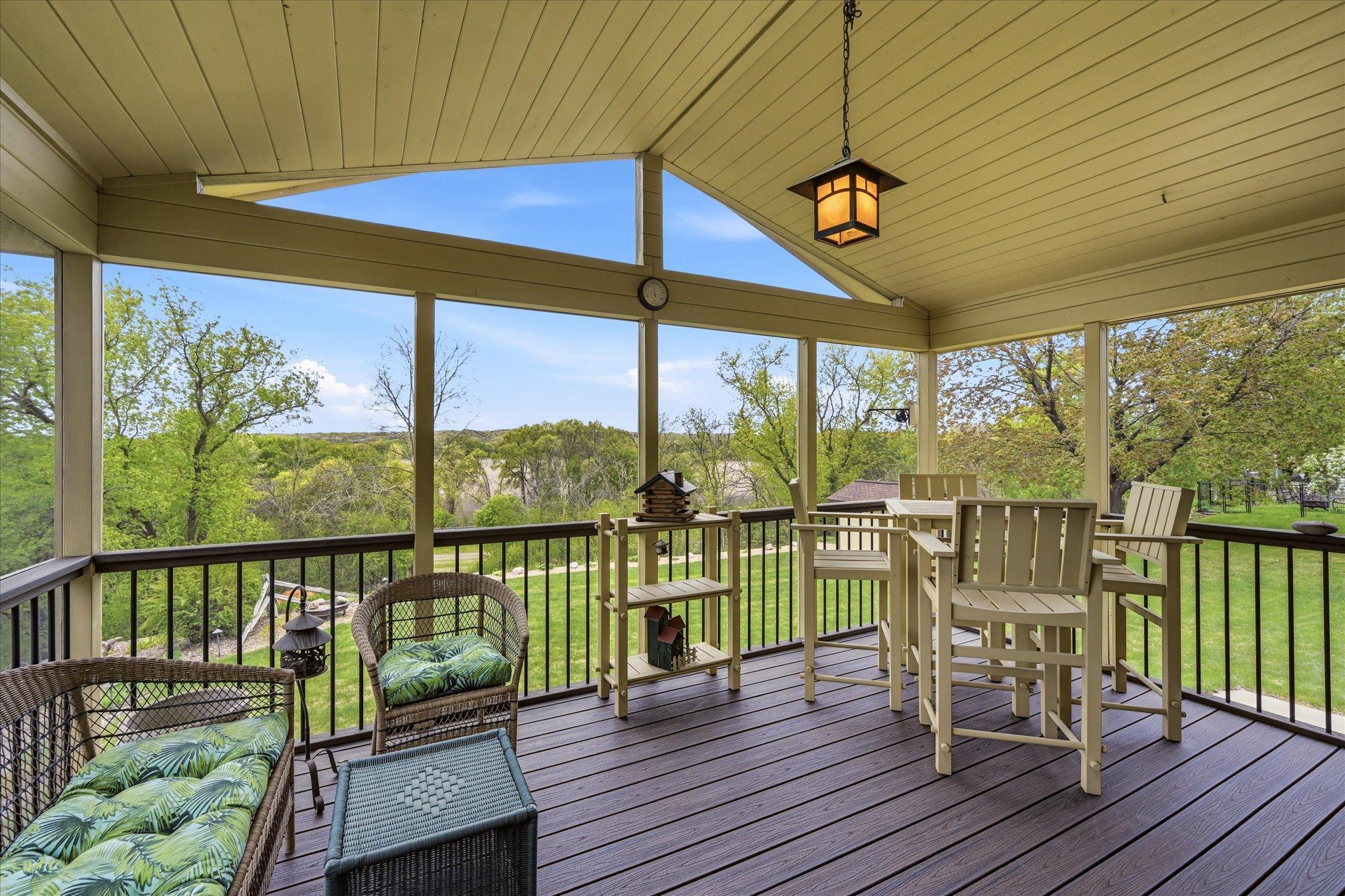 This porch will make you want to grab a beverage and stay for a while.