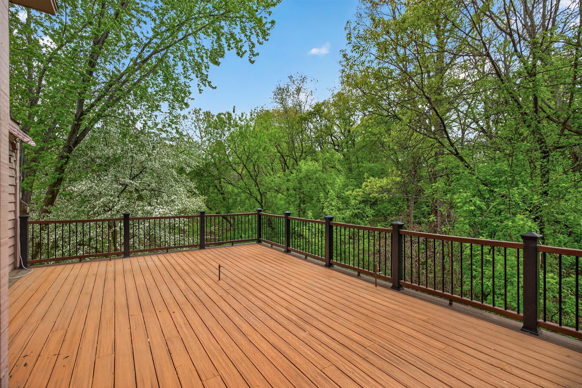 The view off the deck is private and full of nature