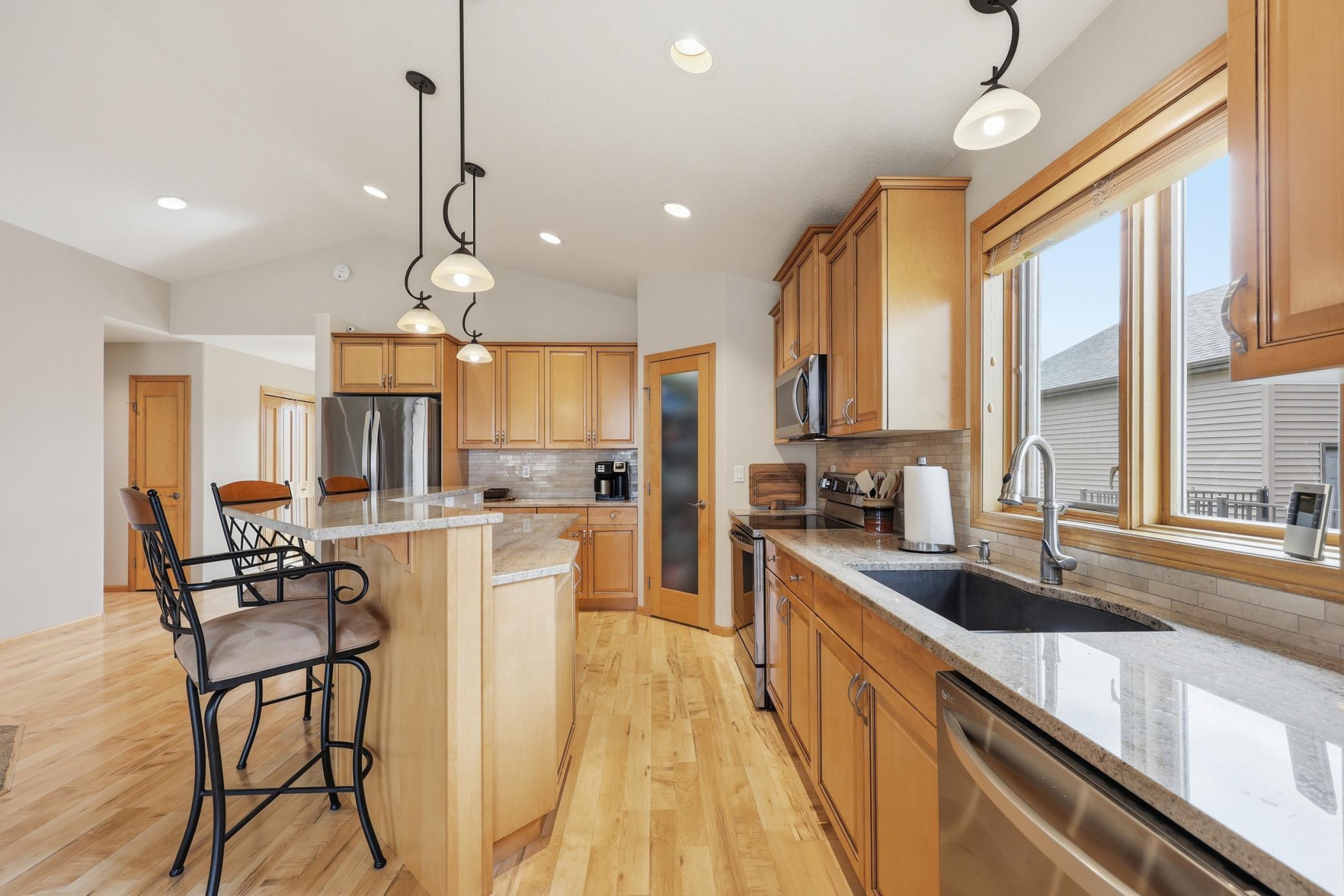 Kitchen Granite Counters Vaulted Ceilings