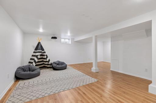 Finished in 2020, the lower level offers a second family room with LVP flooring.