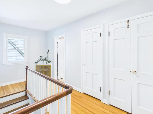 Upper level features 3 bedrooms and a full bath.