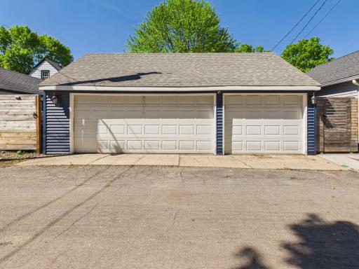 Insulated three-car garage with AC and heat.