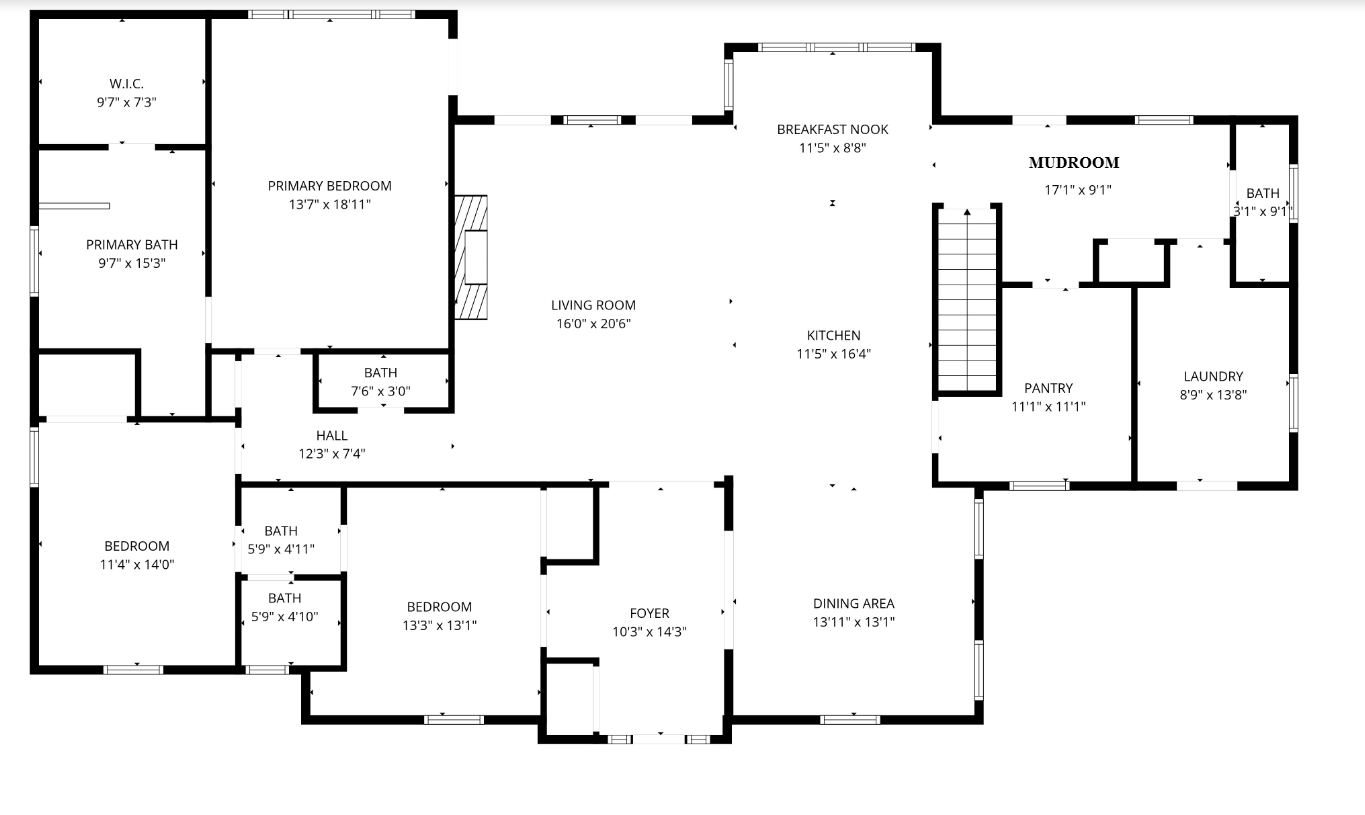 Main level - measurements are estimated