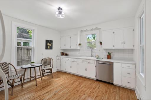 Big open kitchen with lots of room for a center island or eat-in area.