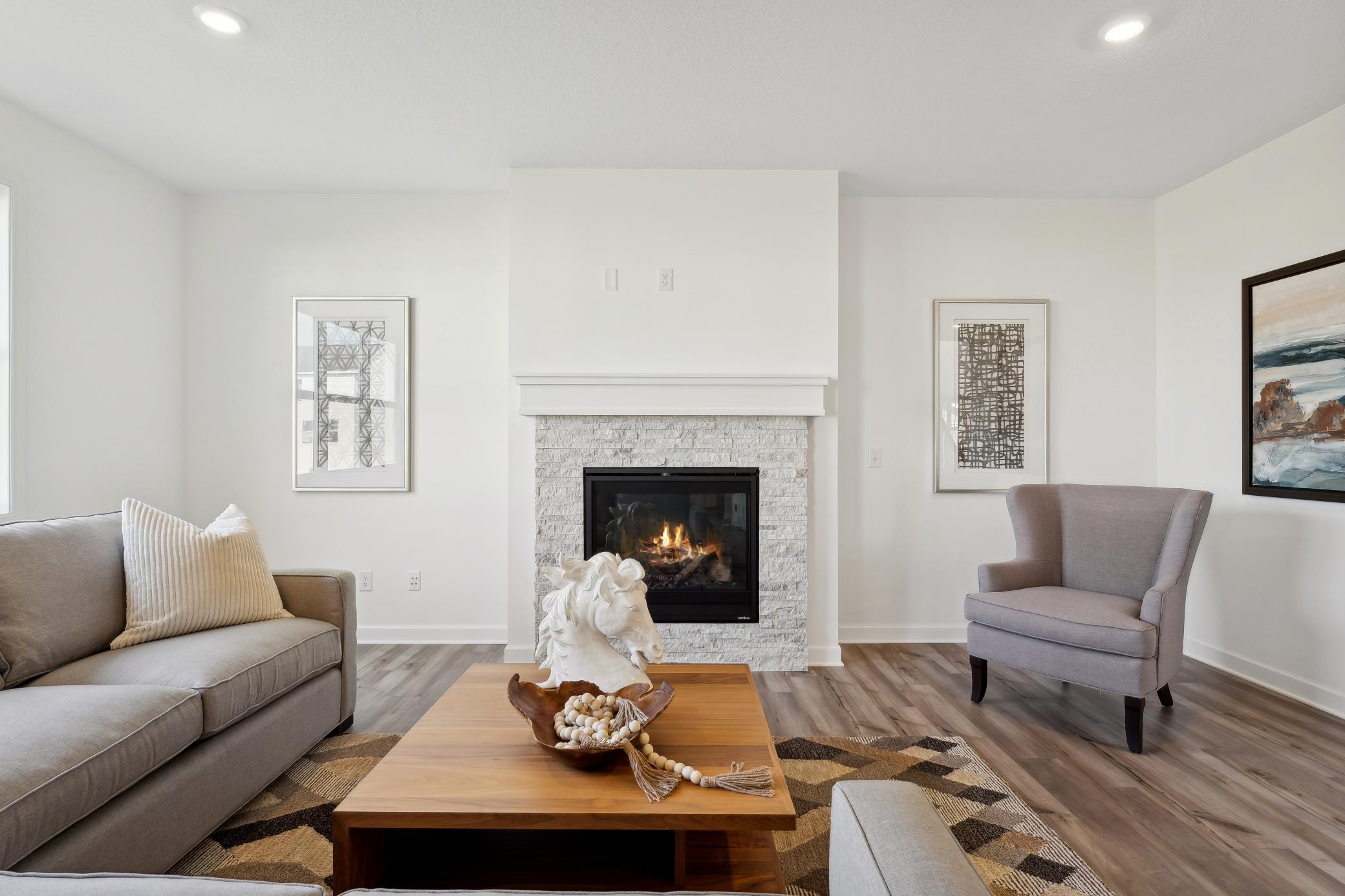 (Photo of decorated model, actual home's finishes will vary) Imagine hanging out here and spending time with the family!