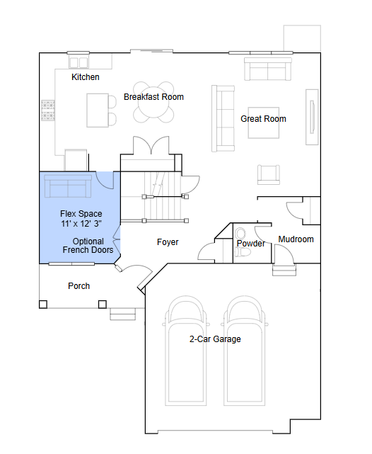 Main level floorplan.