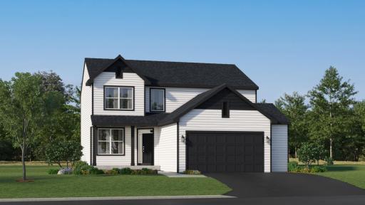 (Exterior rendering, actual home's finishes will vary.)