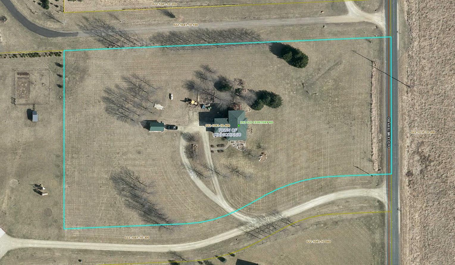 Aerial map showing property lines. Please note the lines are approximate from the St. Croix County WI website.