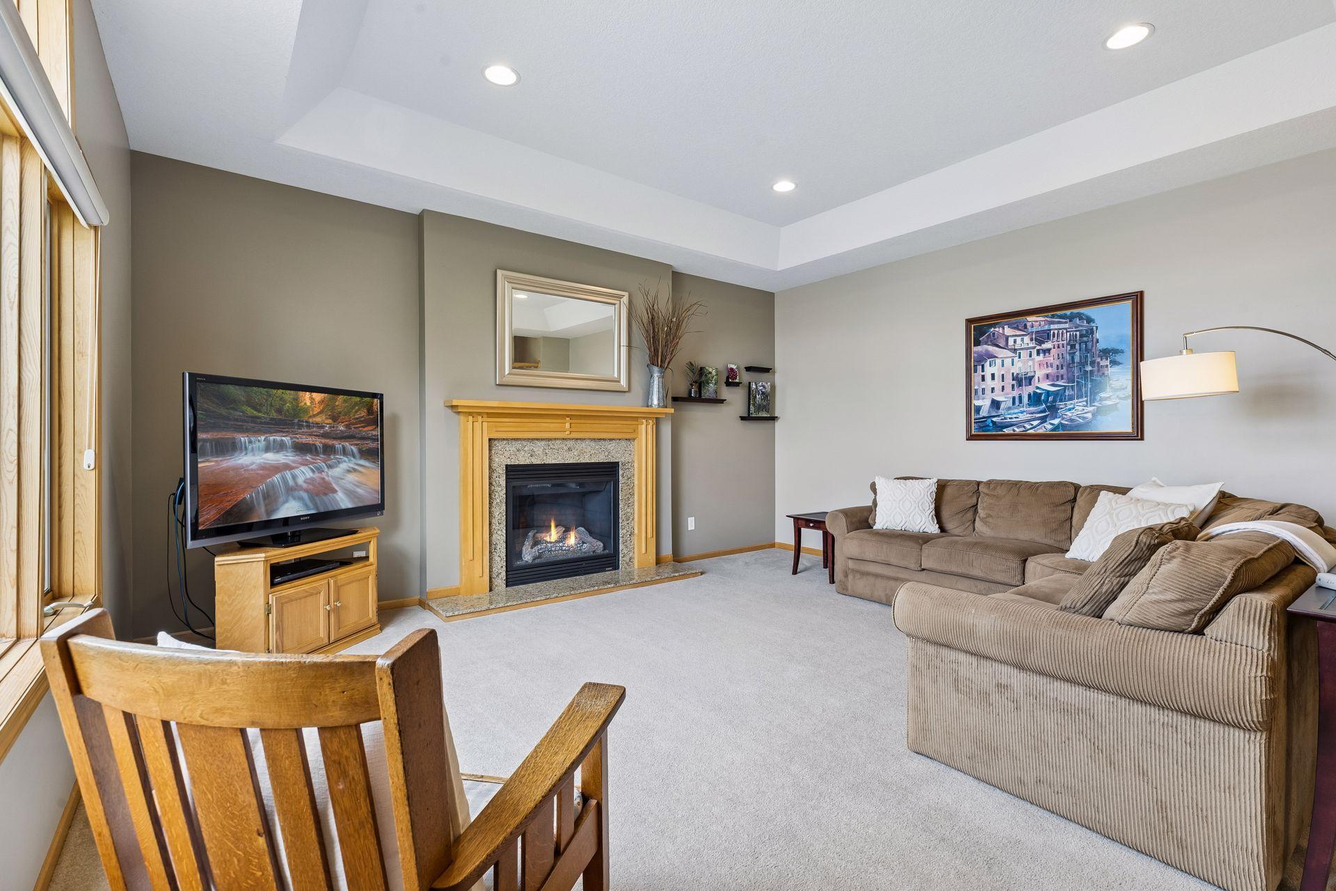 Note to gas burning fireplace conveniently located in the living room