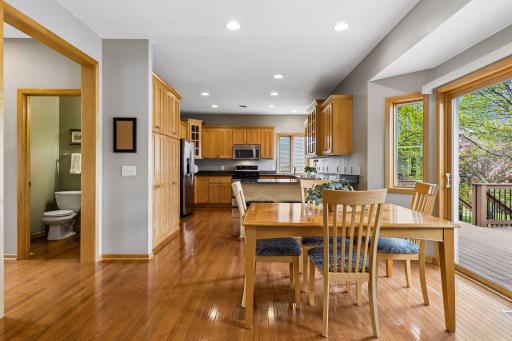 Kitchen includes breakfast bar and seperate dining area.