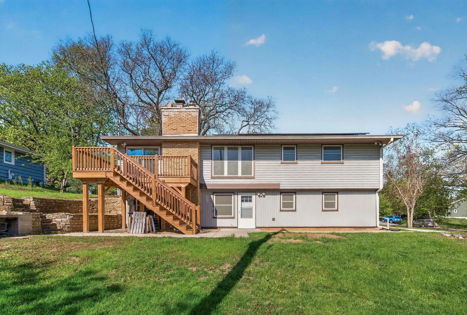 Backyard is spacious and private