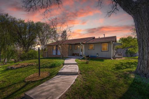 A twilight view of the front of your new home