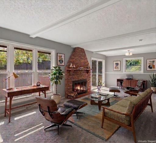 Living room virtually staged