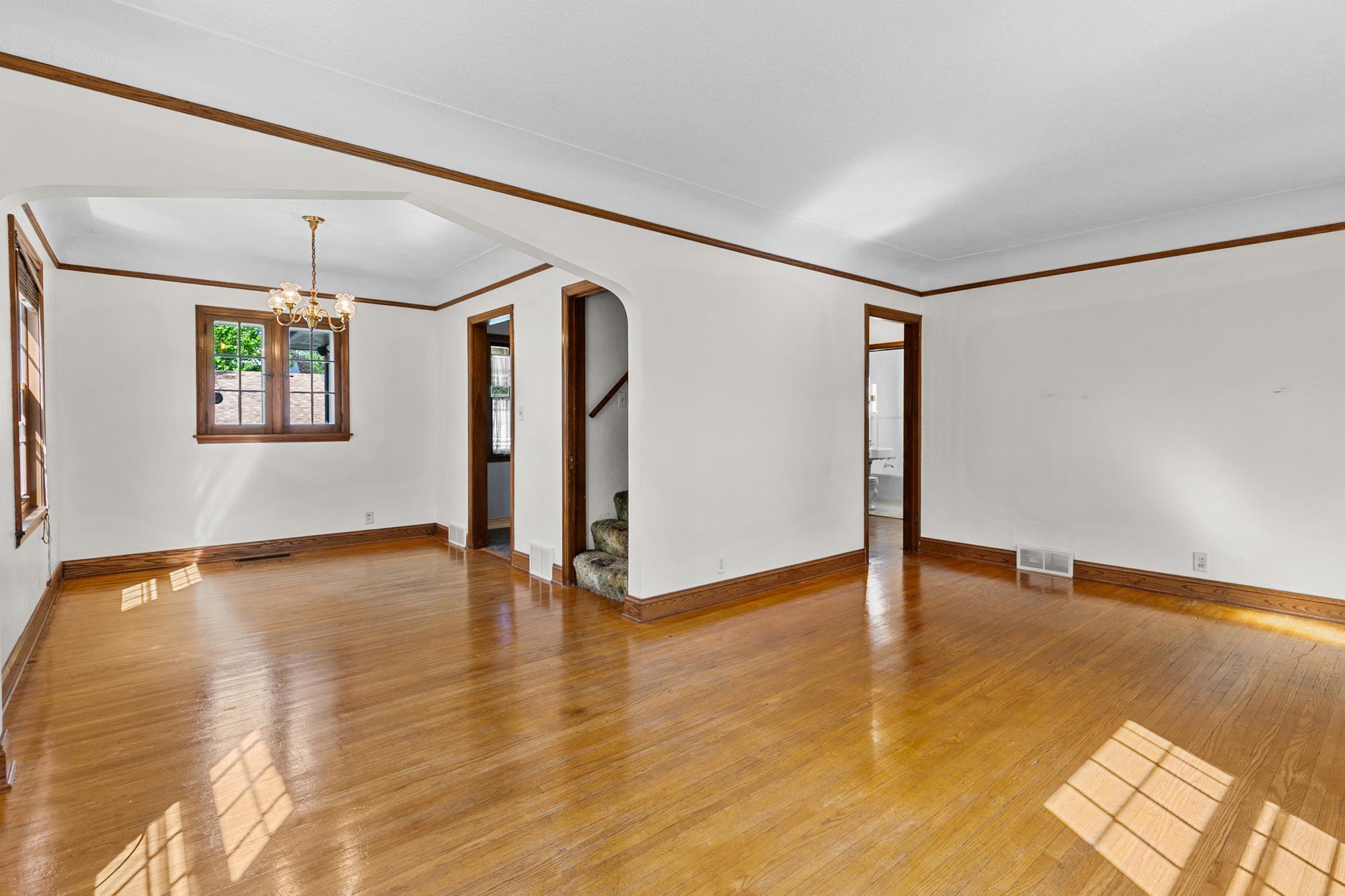 living room & dining room on the main level