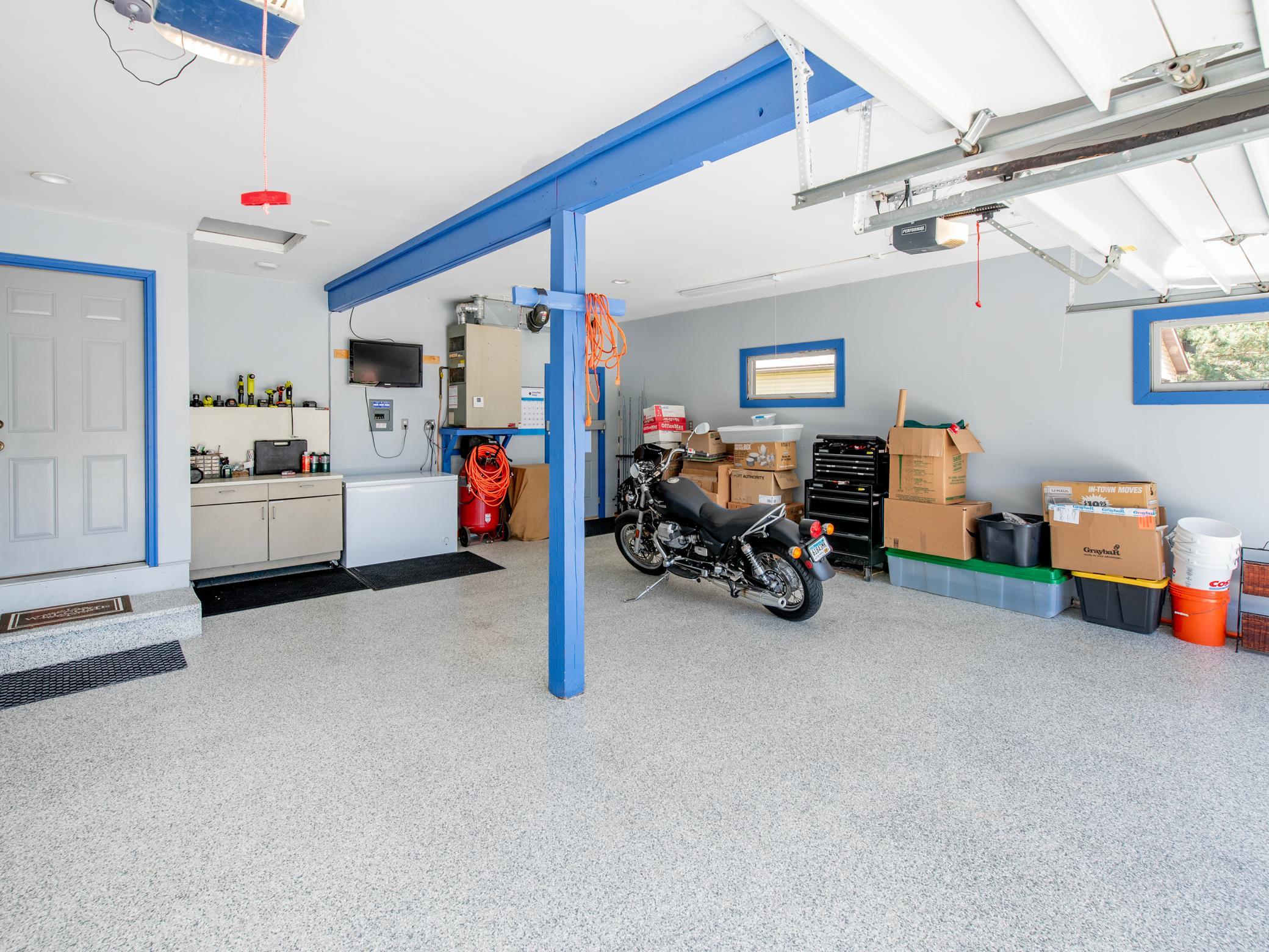 2-car attached garage w/epoxy floor