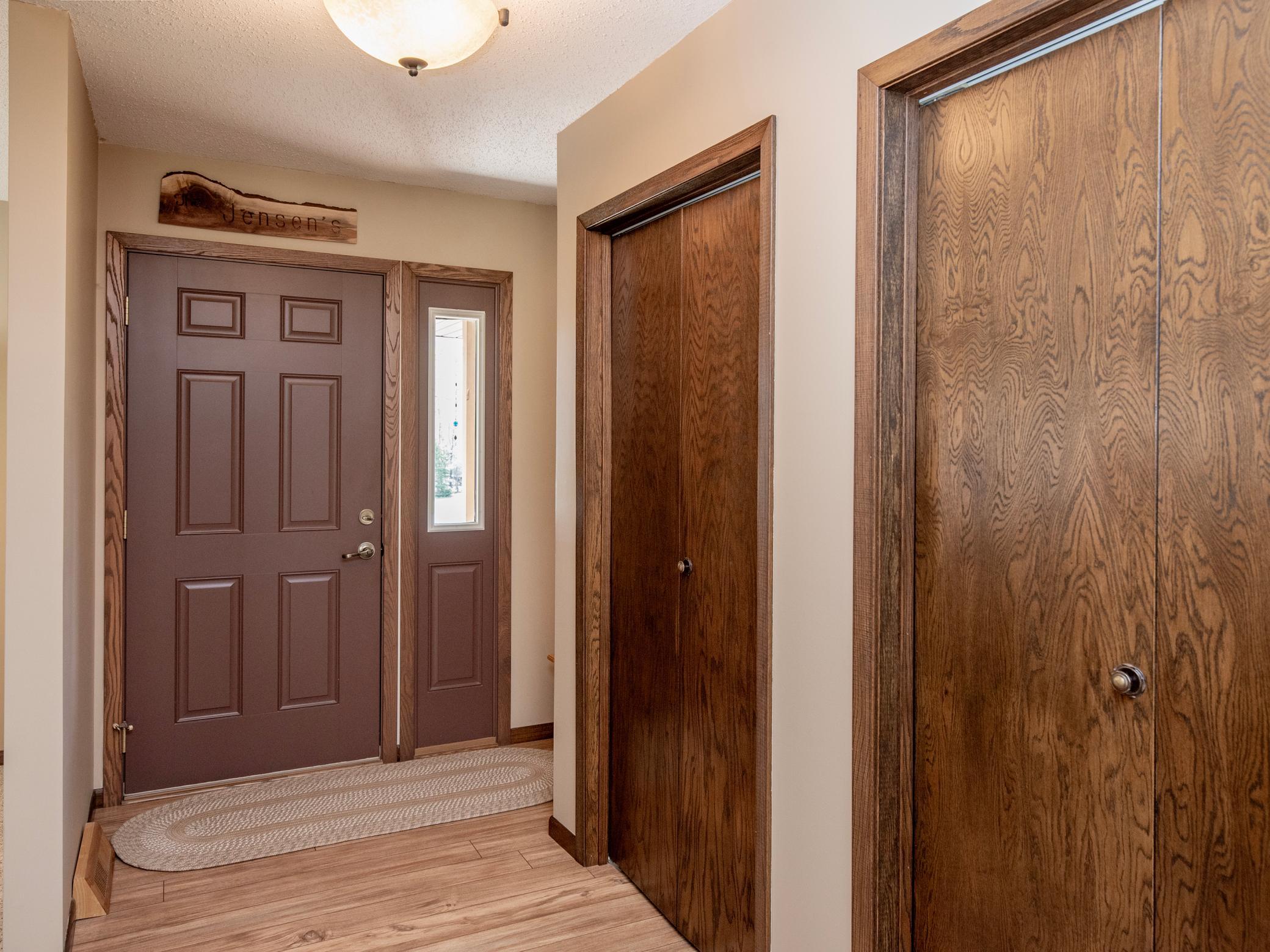 Front entry with two closets