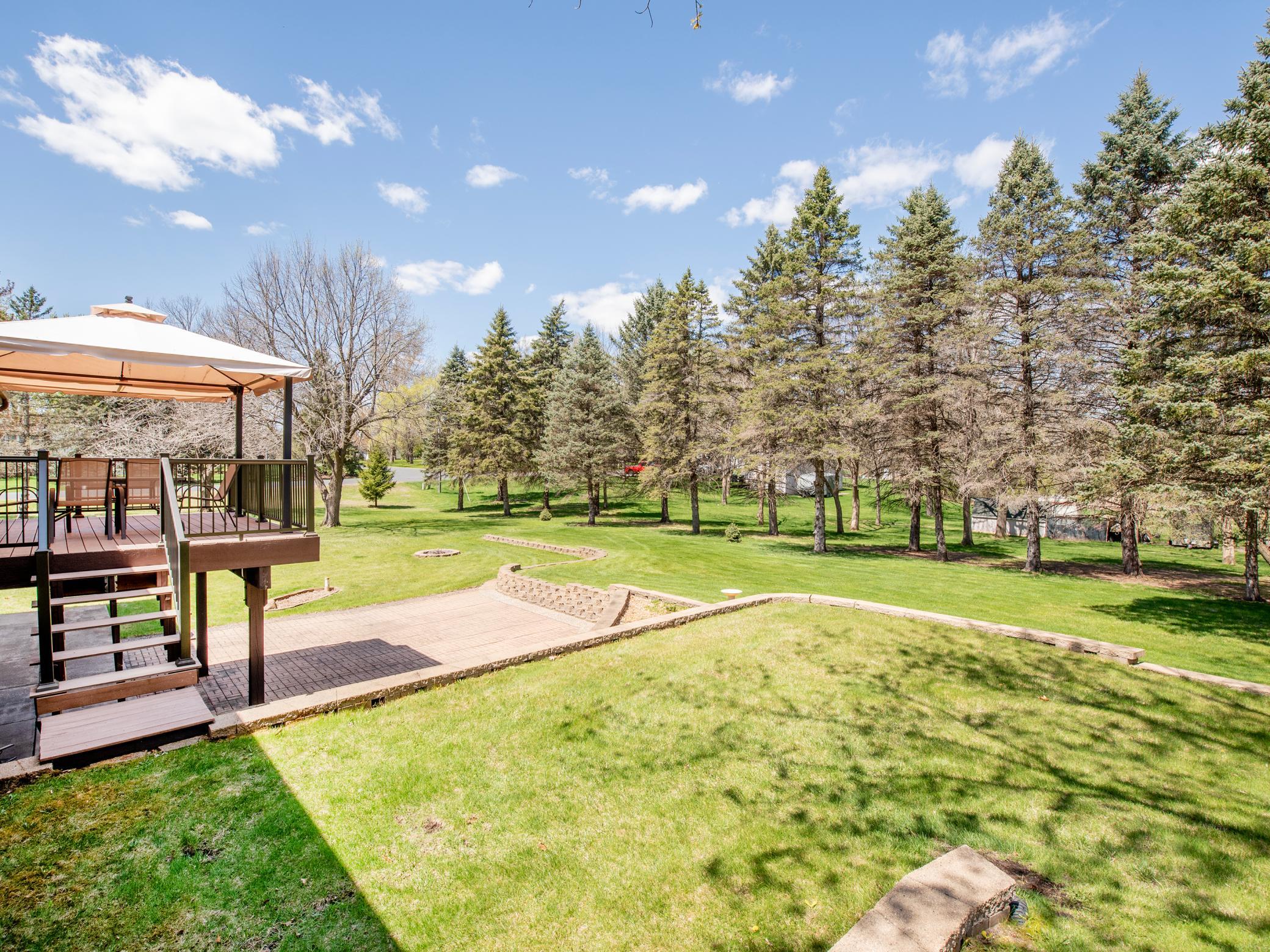Paved patio below the deck