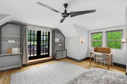 One of the bedrooms walks out at grade, and two of the bedrooms walk out to private decks.