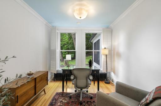 The sprawling main floor also features a dedicated office space, a separate formal dining room, and a peaceful family room with flex space.