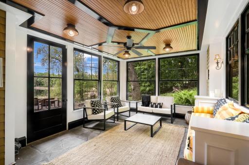 Have your morning coffee in the bright sunroom, surrounded by nature with views of Shaver Lake.