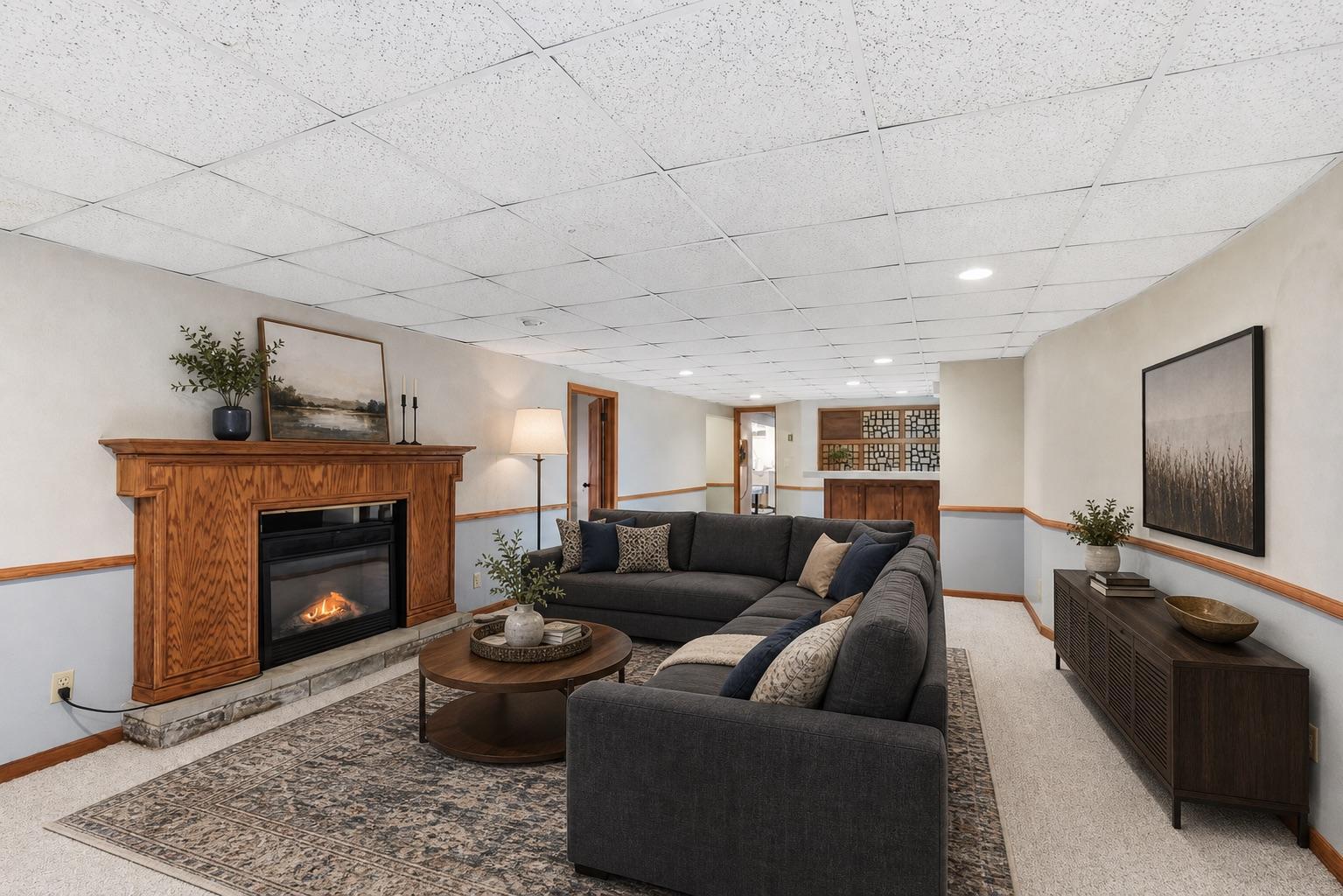 Family Room Virtually Staged