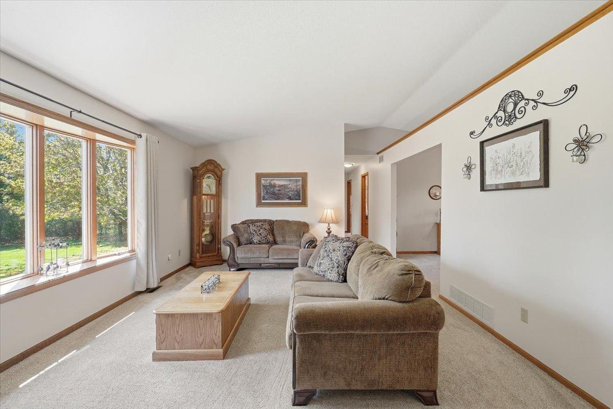 Tall vaulted ceilings in the upper level for an open, airy feel.