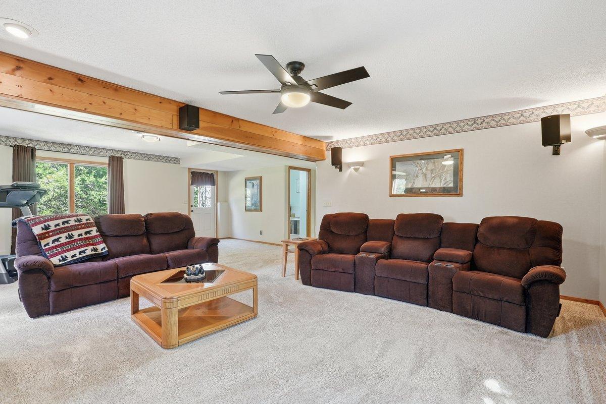 Walk out basement to large backyard.