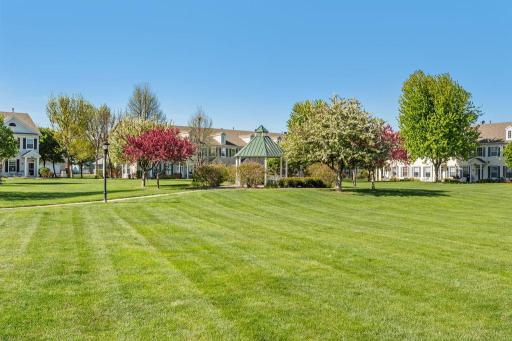 The charming community gazebo is a great space to gather, relax, or enjoy the outdoors.