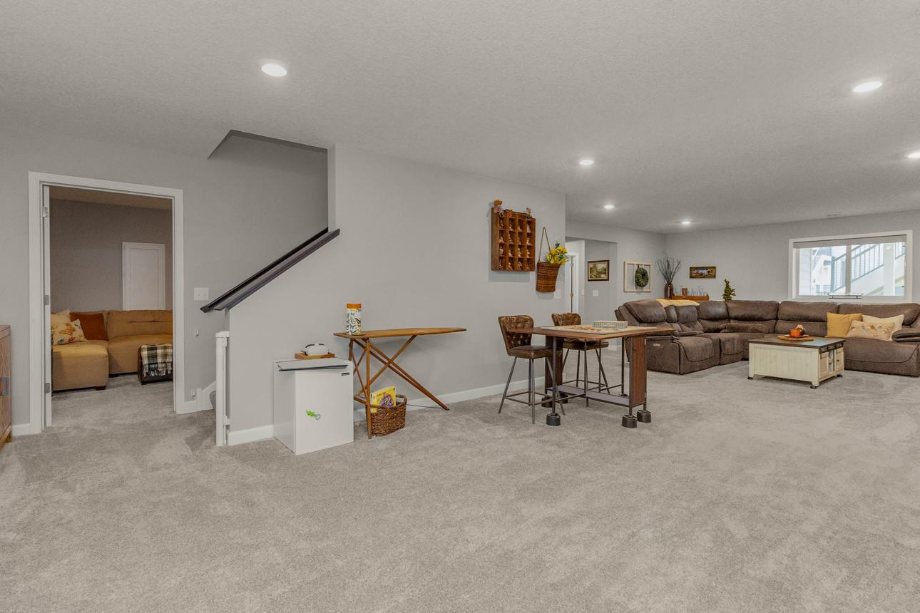 Huge Family Room in lower level. Plenty of room for workout space, games or movie night