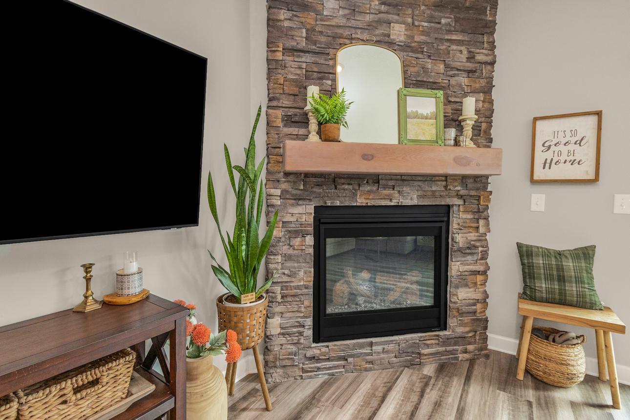 Custom stone fireplace
