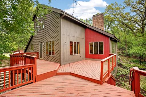 Big, beautiful, creatively designed. It is a real peaceful haven in nature back here!