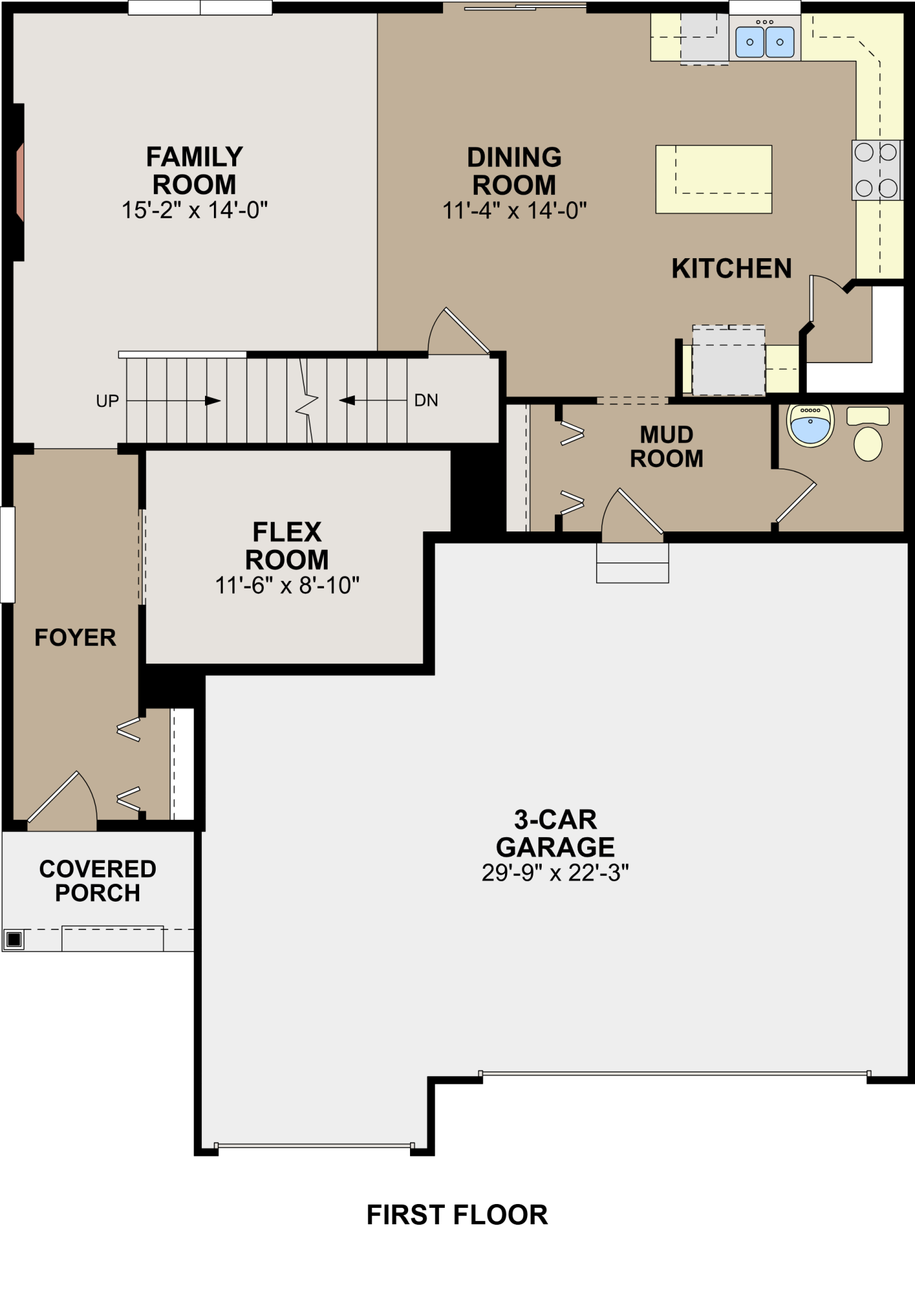 Kingston floor plan. Actual home is garage left and includes a finished, walk-out lower level overlooking parks/trails!