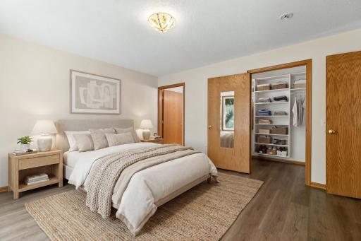 Primary suite with walk-in closet (Virtually Staged)